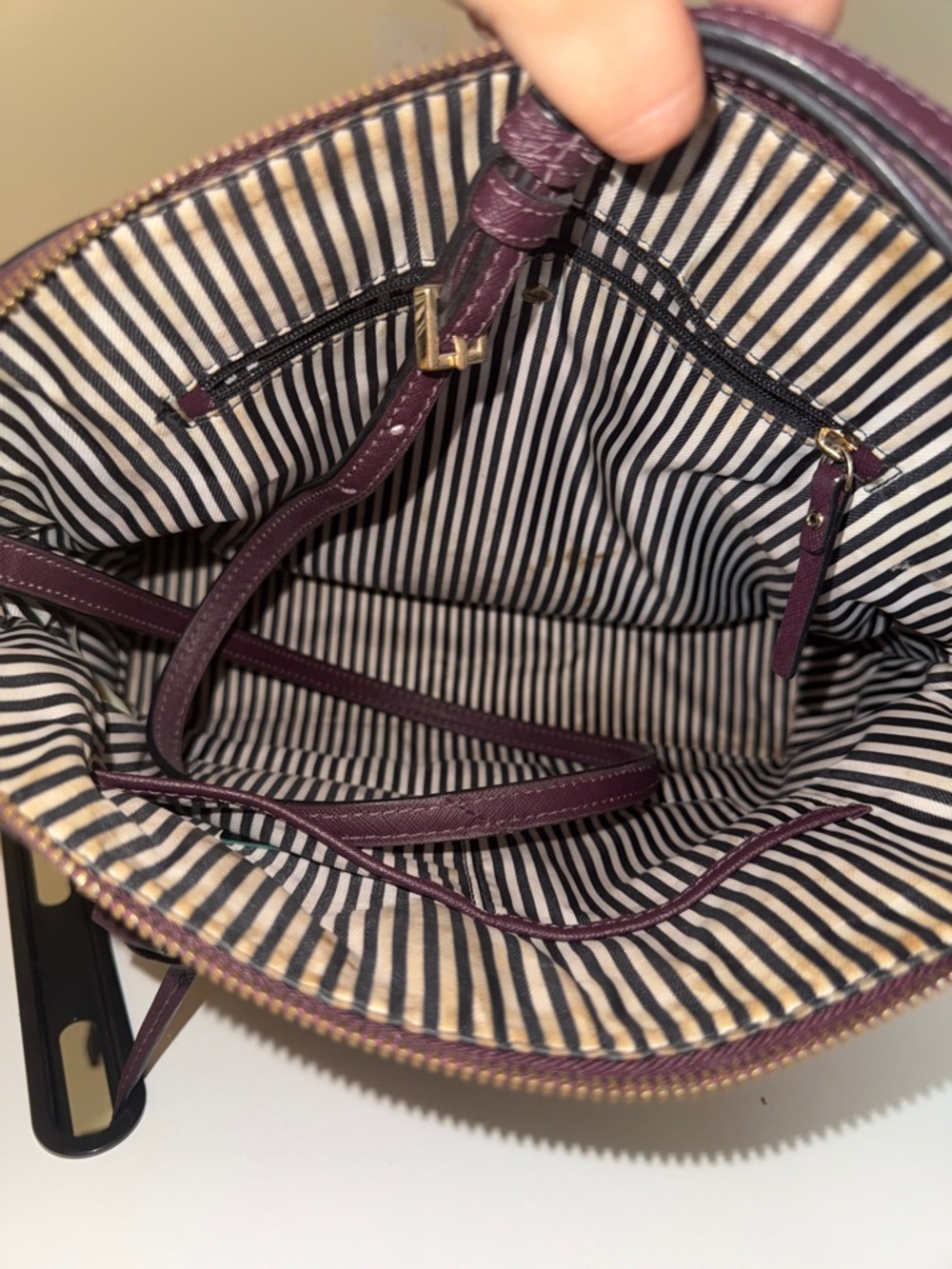 kate spade plum dome satchel with gold-tone hardware - Picture 6 of 6